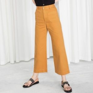 & other stories high waisted mustard jeans